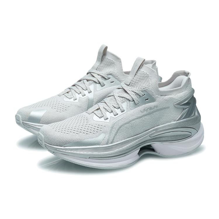 New LiNing WuShi 5S 1.0 Cushioning, Slip Resistant, And Abrasion Resistant Low Top Running Shoes Women's Silver Gray ARHR210-7