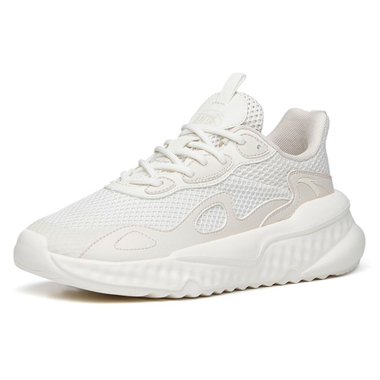 Anta Lifestyle Series Mesh Sports Low-Top Casual Shoes Women Sneaker White Gray 122238869S-1