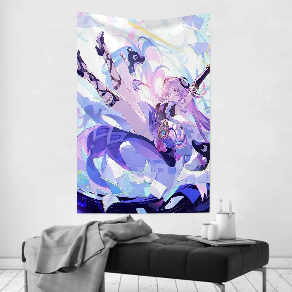 Game Citlali Genshin Impact Tapestry Wall Hanging Anime Room Decoration Cute Cartoon Fantasy Background Home Decoration