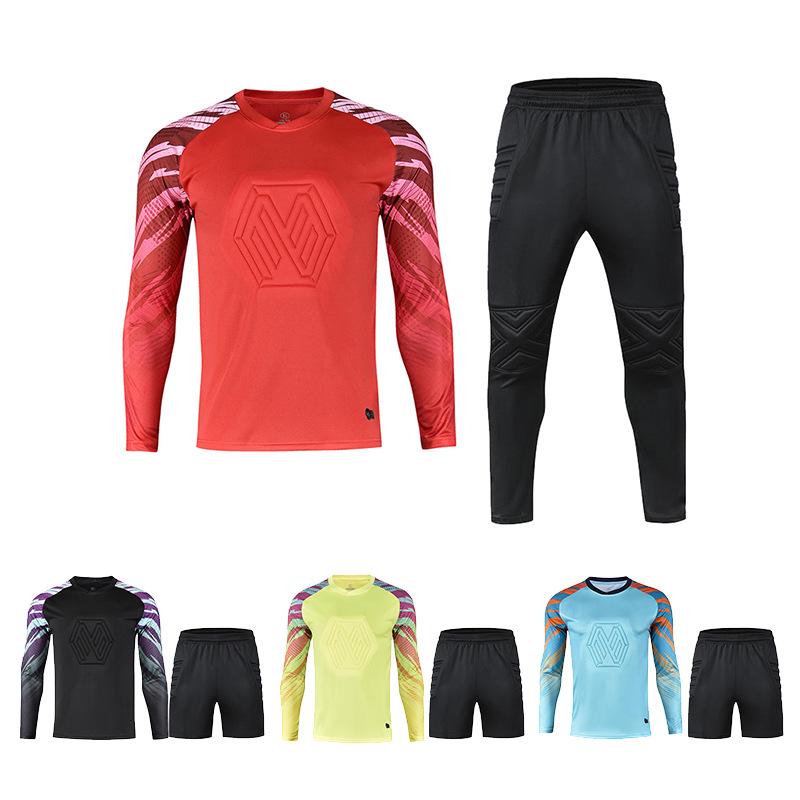 Unisex Long Sleeve Goalkeeper Kit: Protective Jersey & Pants for Training and Competition