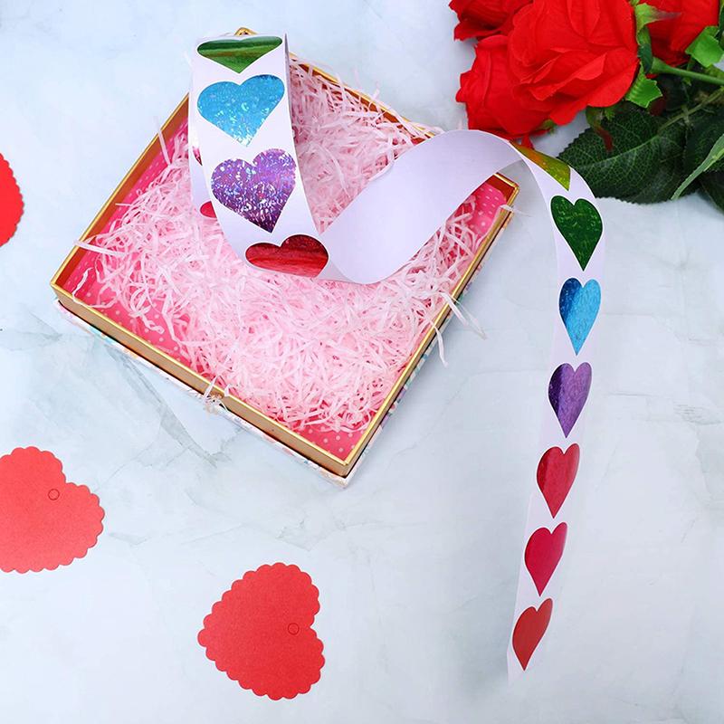 500Pcs/Roll Heart Shaped Stickers Valentine'S Day Thank You Stickers