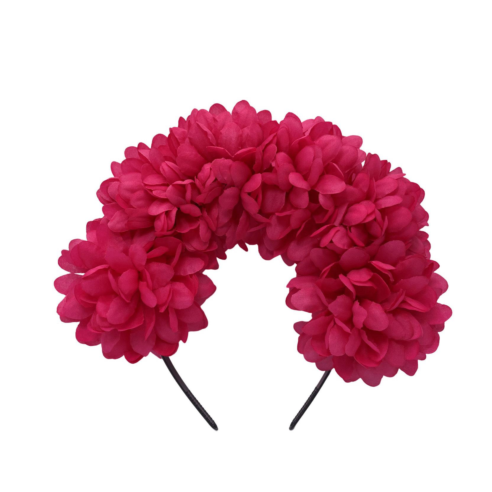 Simulation flower headband, Halloween fabric flower dress headband, Mexican carnival wreath headdress
