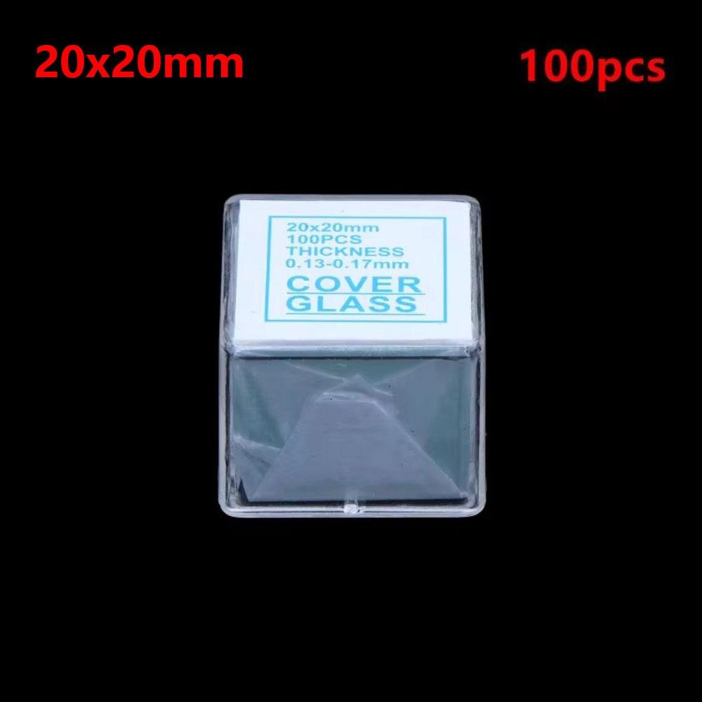 100Pcs Glass Microscope Slides Coverslips Glass Cover Slips  for Biological Specimen Preparation