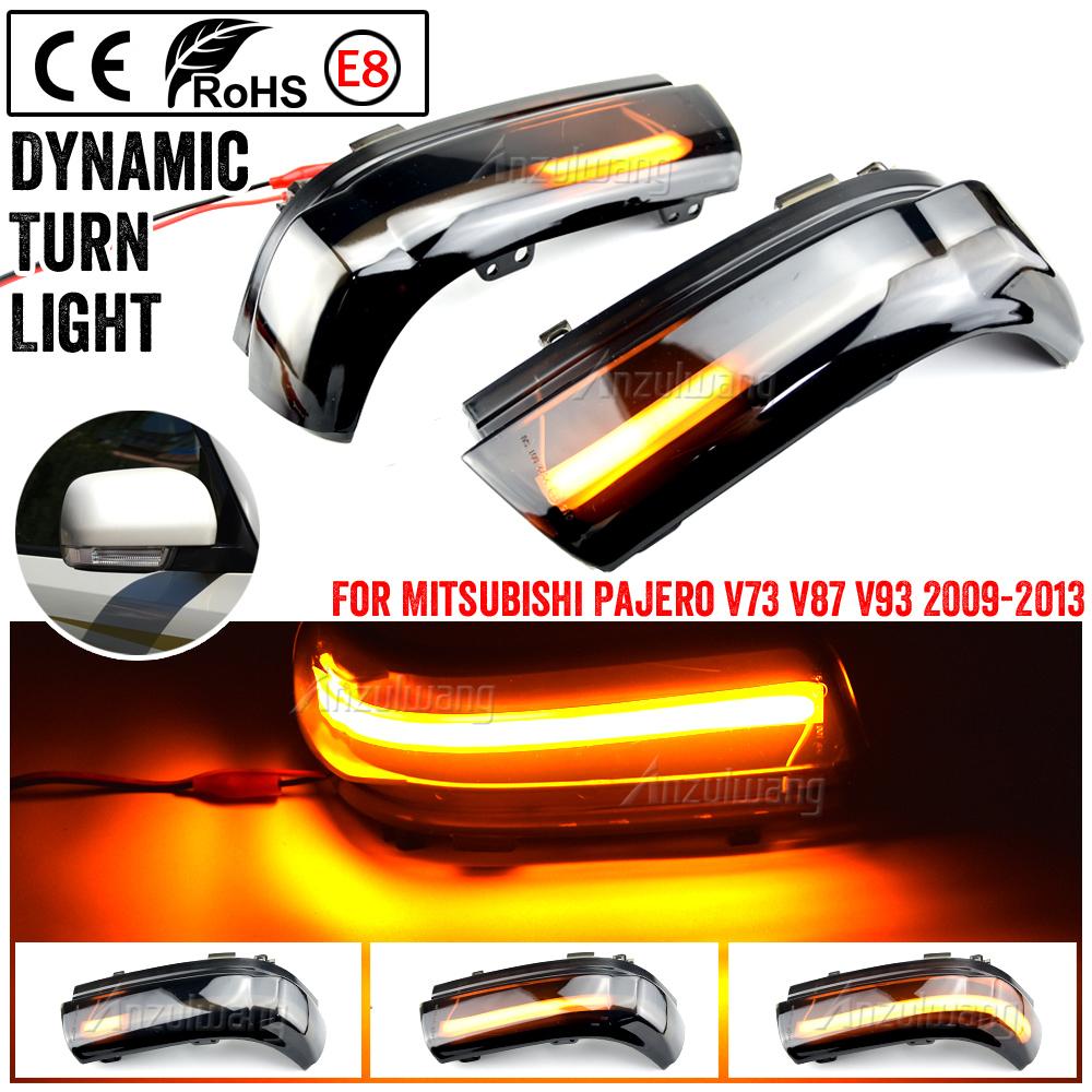 For Mitsubishi Pajero V73 V77 V93 V97 2006- Car Dynamic Turn Signal Light LED Side Mirror Indicator Blinker Lamp