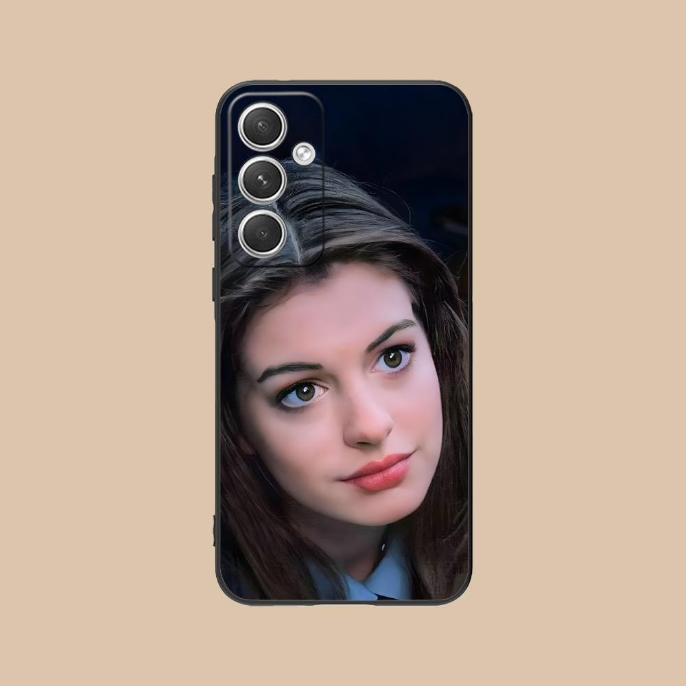 Anne Hathaway Mobile Phone Case for Samsung Galaxy S26 S25 S24 S23 S22 S21 S20 Note20 Plus FE Ultra Colorful Cover Luxury Pretty