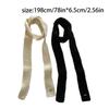 Ladies Harajuku Scarf Girls Narrow Type Knit Decorative Scarf with Cloth Decals