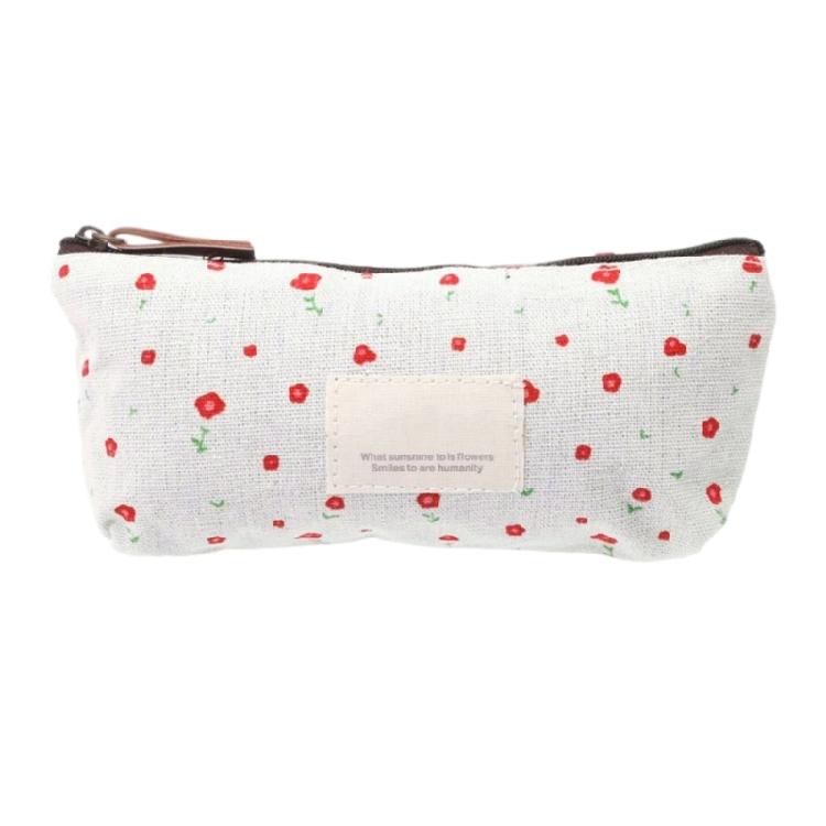 

Fashion Pen Holders Floral Pencil Case Portable Canvas Pen Bag School Accessories For Students бежевий