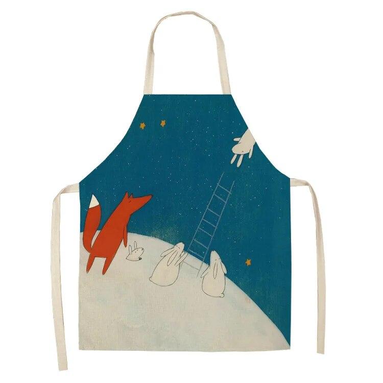 

Кулинария Выпечка Кулинария Кухонный фартук Фартук с изображением лисы Льняной фартук Унисекс Ужин Кулинарный нагрудник Фартук Чистящий фартук 68X55CM