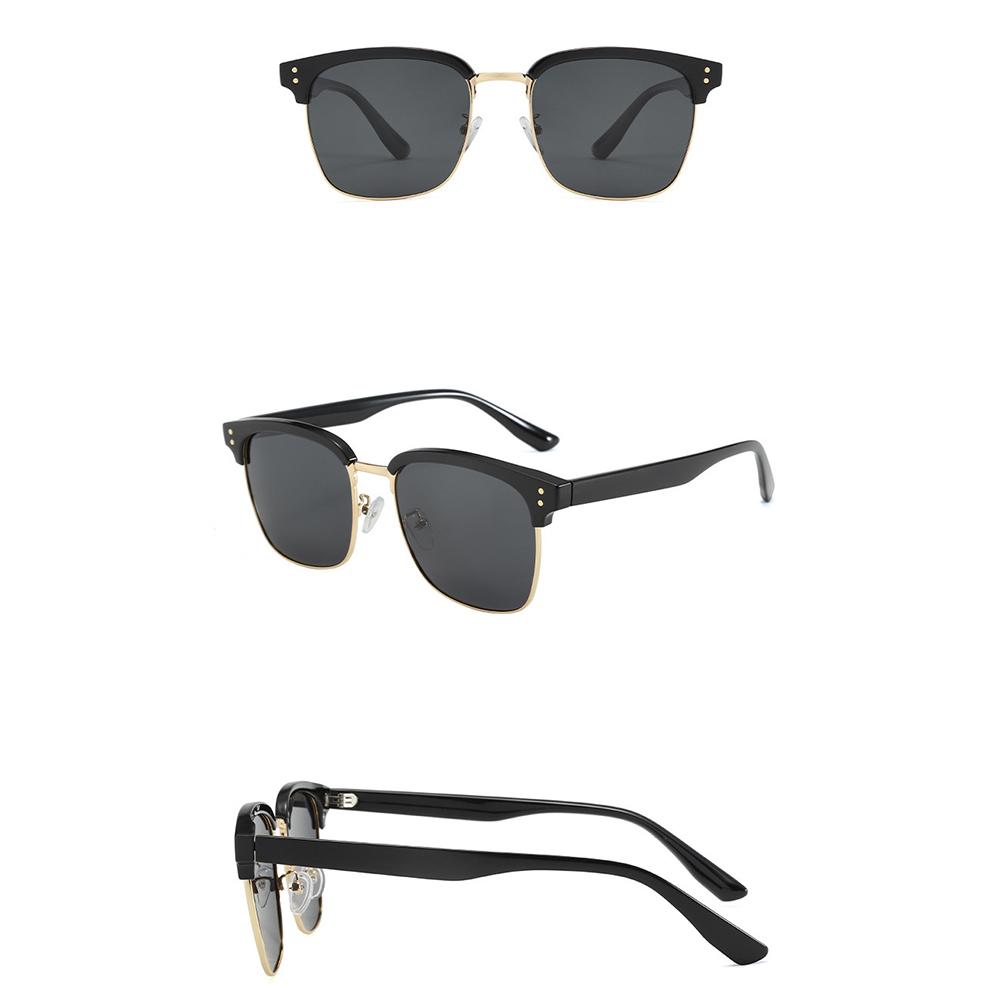 New Sunglasses For Men Classic Half Frame Polarized Lenses Sun Glasses Luxury Brand Designer Square Shades Vintage Glasses