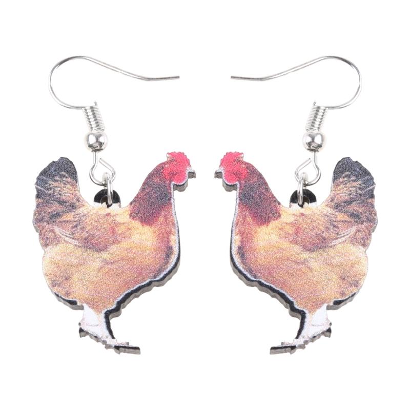 

1Pair Acrylic Hen Earrings Animal Chicken Dangle Earrings Funny Farm Animal Earrings Lovely Jewellery Accessories 1