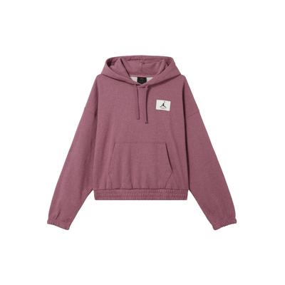 Essentials Lässiger Sport Strick Lockerer Hoodie Cropped Sweatshirt Damen Oberteile Hell-Maulbeerrot DD6999-533