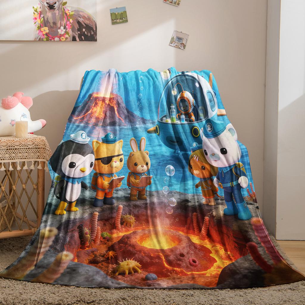 Octonauts Volcano Adventure Cute Cartoon Print Fleece Blanket for Boys Girls Quality Super Soft Blanket for Travel Office Home