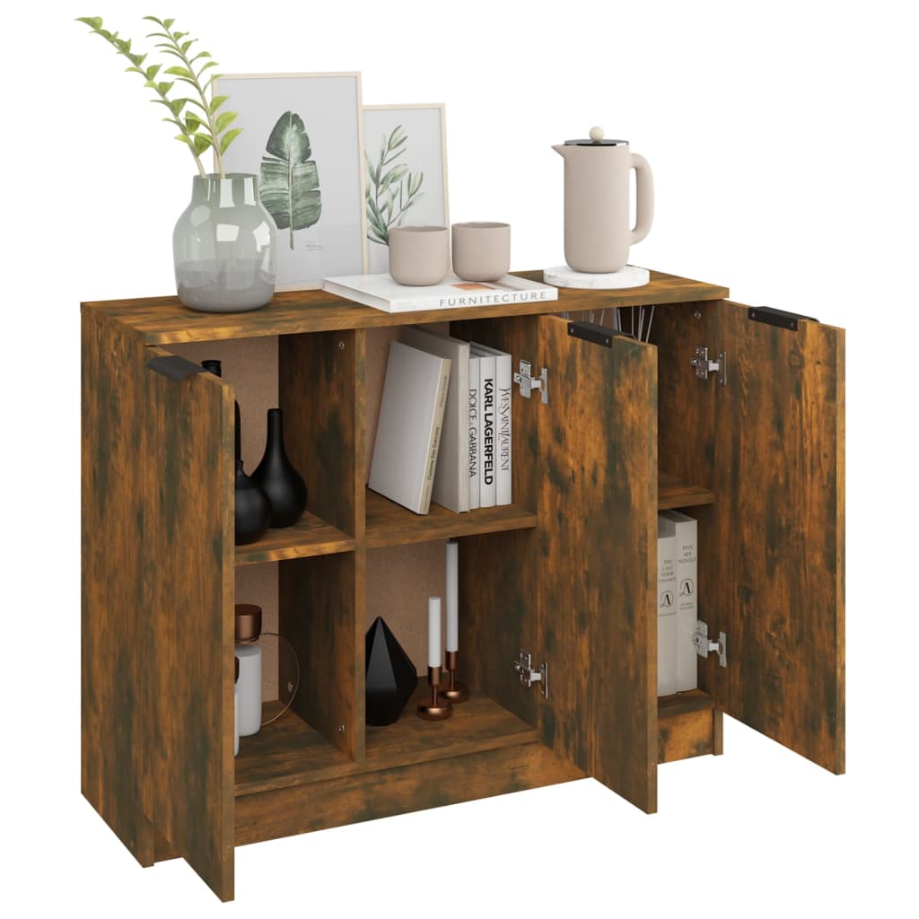 Sideboard Smoked Oak 90.5x30x70 Cm Engineered Wood