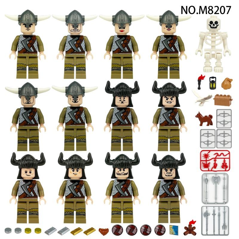 Werewolf Corps Hunting Deer Viking Boy Children Assembling Small Particles Building blocks Toys Playsets Horse Cross-border