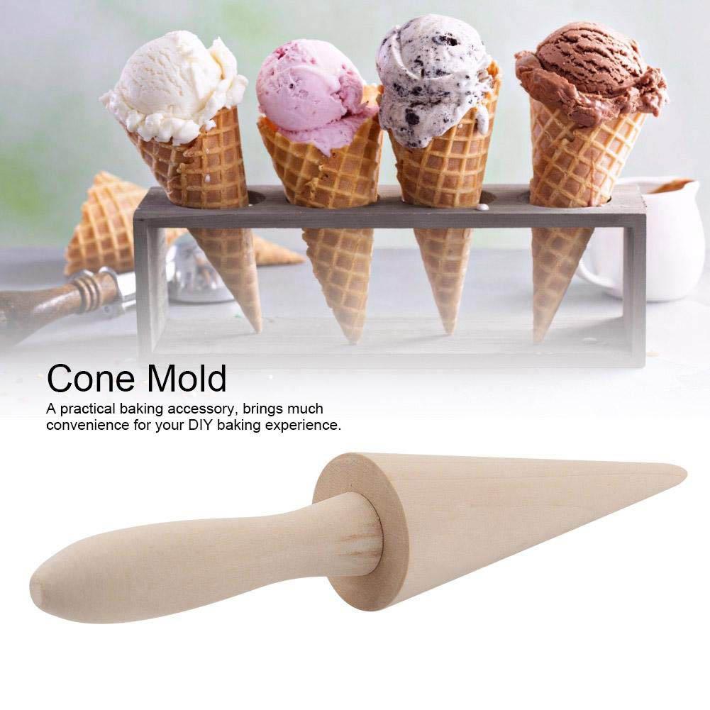 Wood Cone Roller Bakverk Iskrem Cone Mold Bakeverktøy for Home Dessert Shop