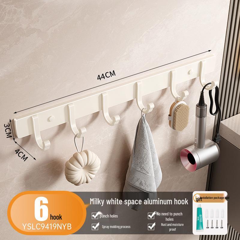 Punch-Free Space Aluminium-Klebehaken für Badezimmer, Küche und zum Aufhängen von Kleidern