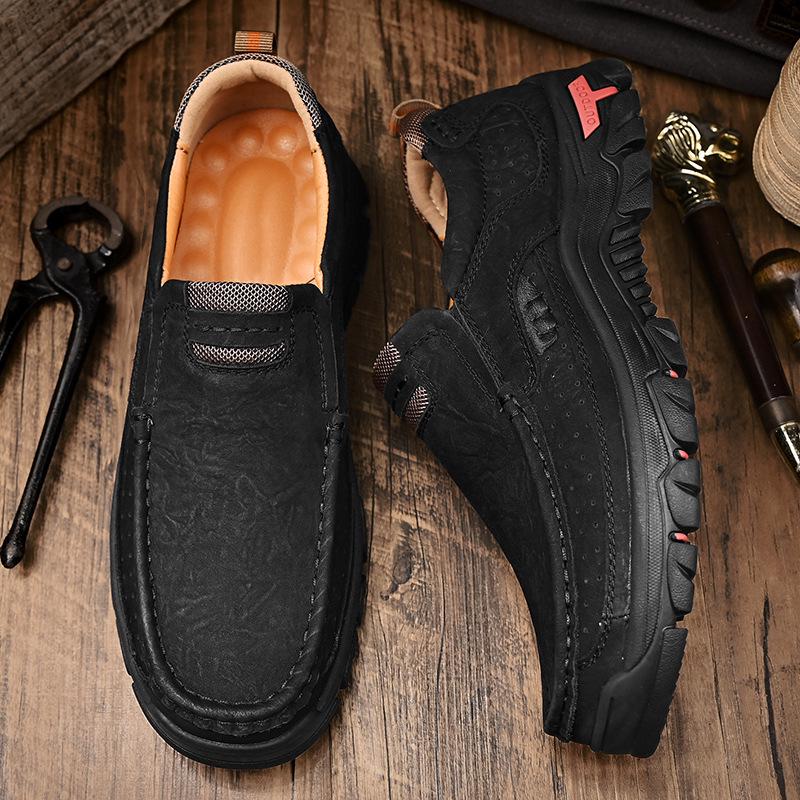 Men's Genuine Leather Plus Size Casual Loafers & Hiking Shoes