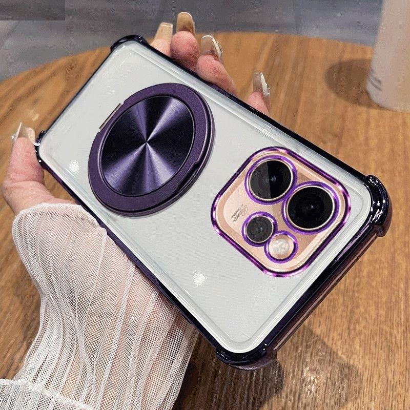 For OPPO Reno 15F 15FS 5G Case Clear Luxury For Magsafe Bracket Plating Protective Back Case For OPPO Reno 15FS 15F Shell Bumper