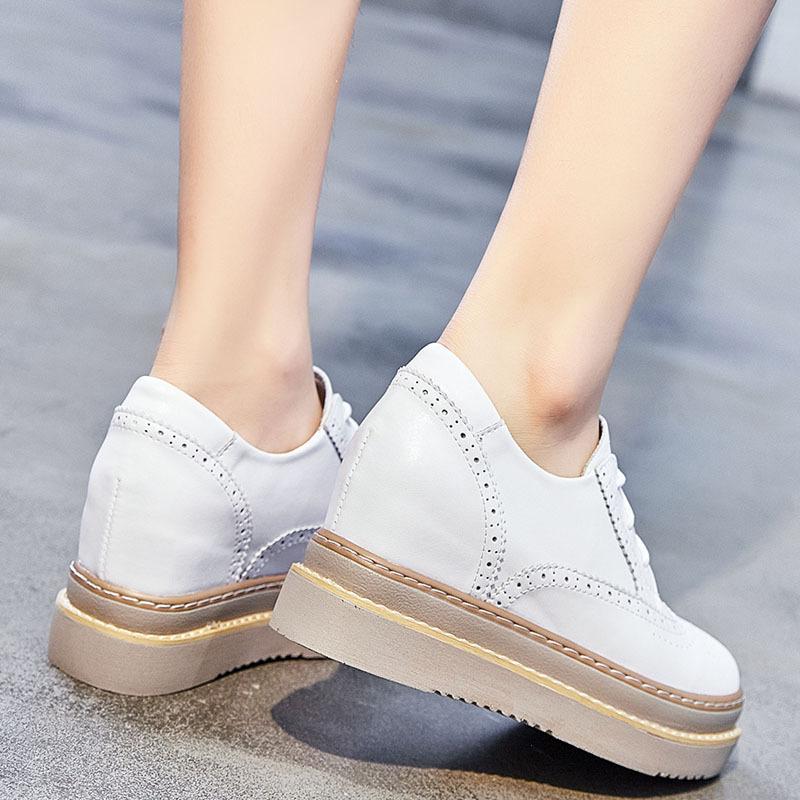 Inner height-increasing women's shoes, spring and summer muffin single shoes, thick soles show height, breathable, light, comfortable, casual and 