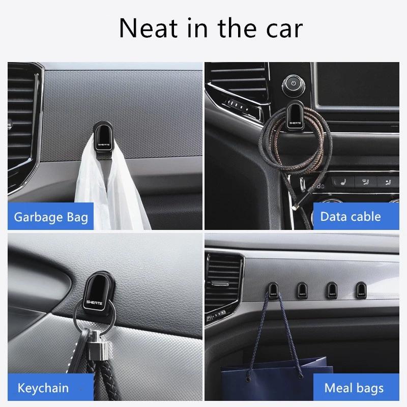 Car Storage Hook Multi-function Small Hook USB Cable Earphone Keychain Organizer Hanger Clip Invisible Luggage Hook In Car