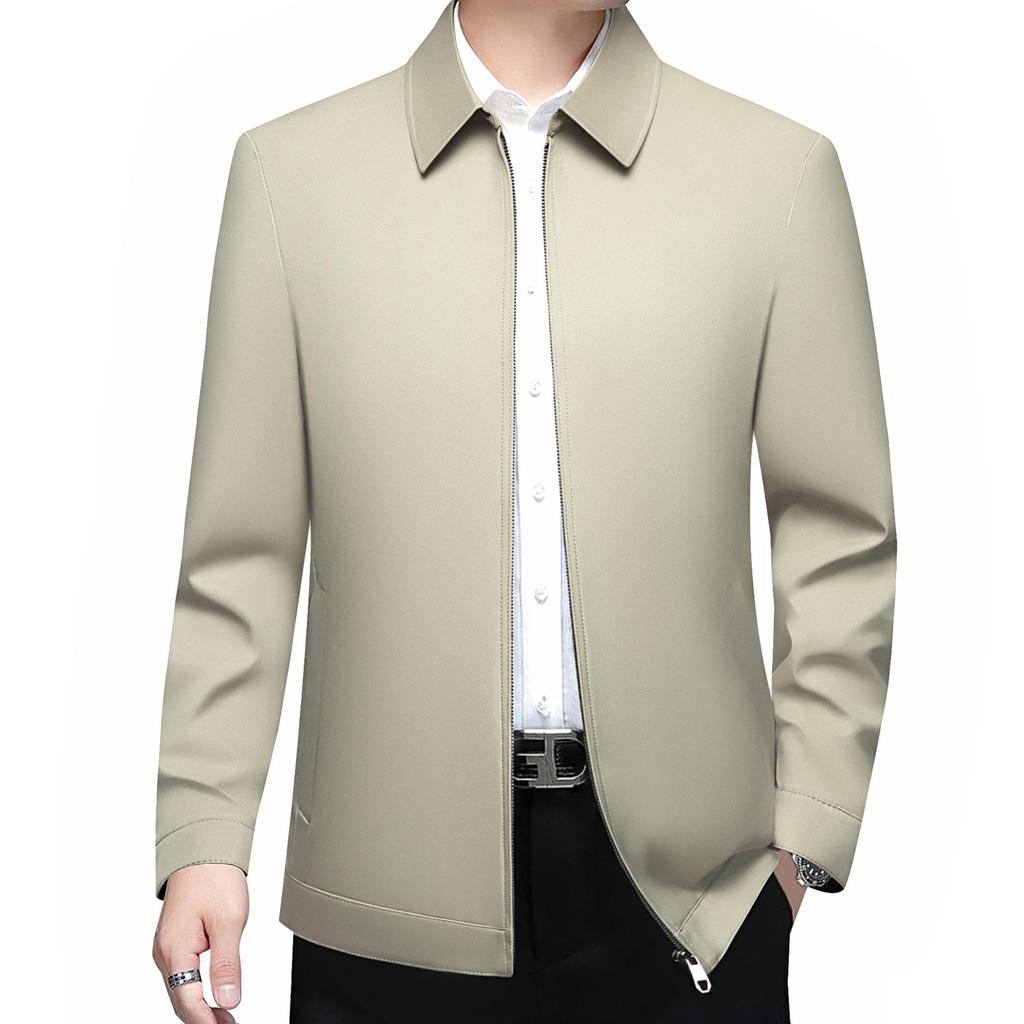 Trendy Executive Spring/Autumn Jacket for Middle-Aged Men - Business Casual Lapel Coat 2026