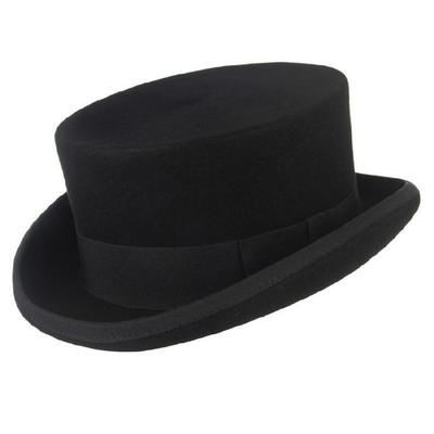 Roll Brim Panama Cap Flat Top Hat Adult Unisex Magician Hat Masquerade Balls Cap
