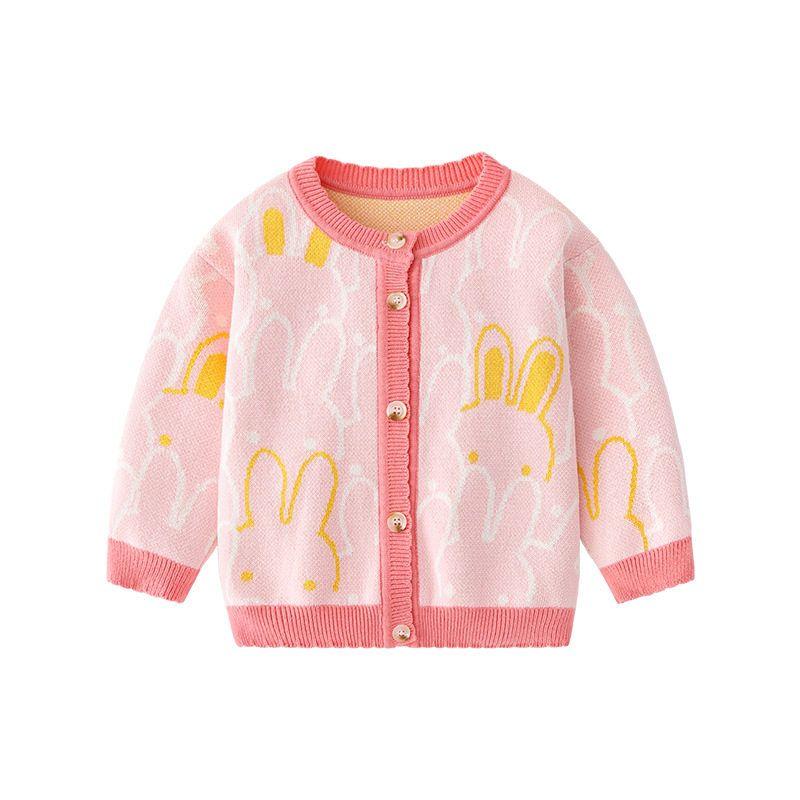 Children's Bunny Knitted Spring and Autumn Cardigan Sweater