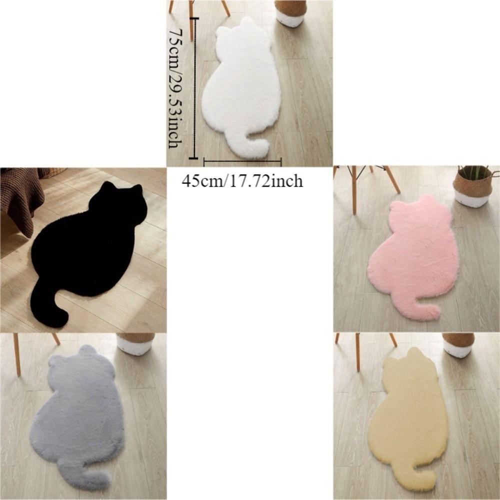 Cute Cartoon Faux Rabbit Fur Rug Solid Color Soft Fluffy Carpet Decorative Anti-slip Mat Bedroom Carpets
