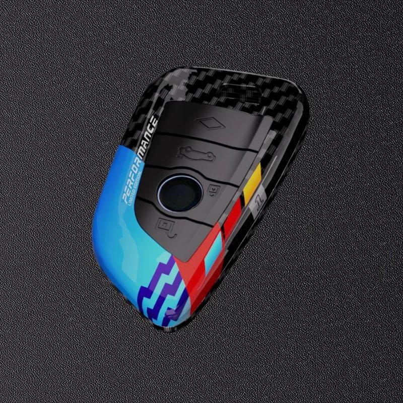 Fashion Carbon Fiber Style Car Remote Key Case Cover For BMW 1 2 3 4 5 6 7 Series X1 X3 X4 X5 X6 F30 F34 F10 F07 F20 G30 F15 F16