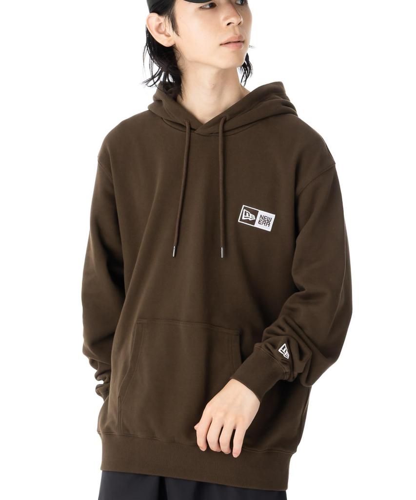 New Era PARKER Long Sleeve Box Logo Onspotz Exclusive Walnut L Sweat Pullover Hoodie Box Logo Embroidery