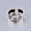 Smiley Face Ring for Women, Simple and Cute Diamond-shaped Emoticon Ring, Old Water Chestnut Smile Ring