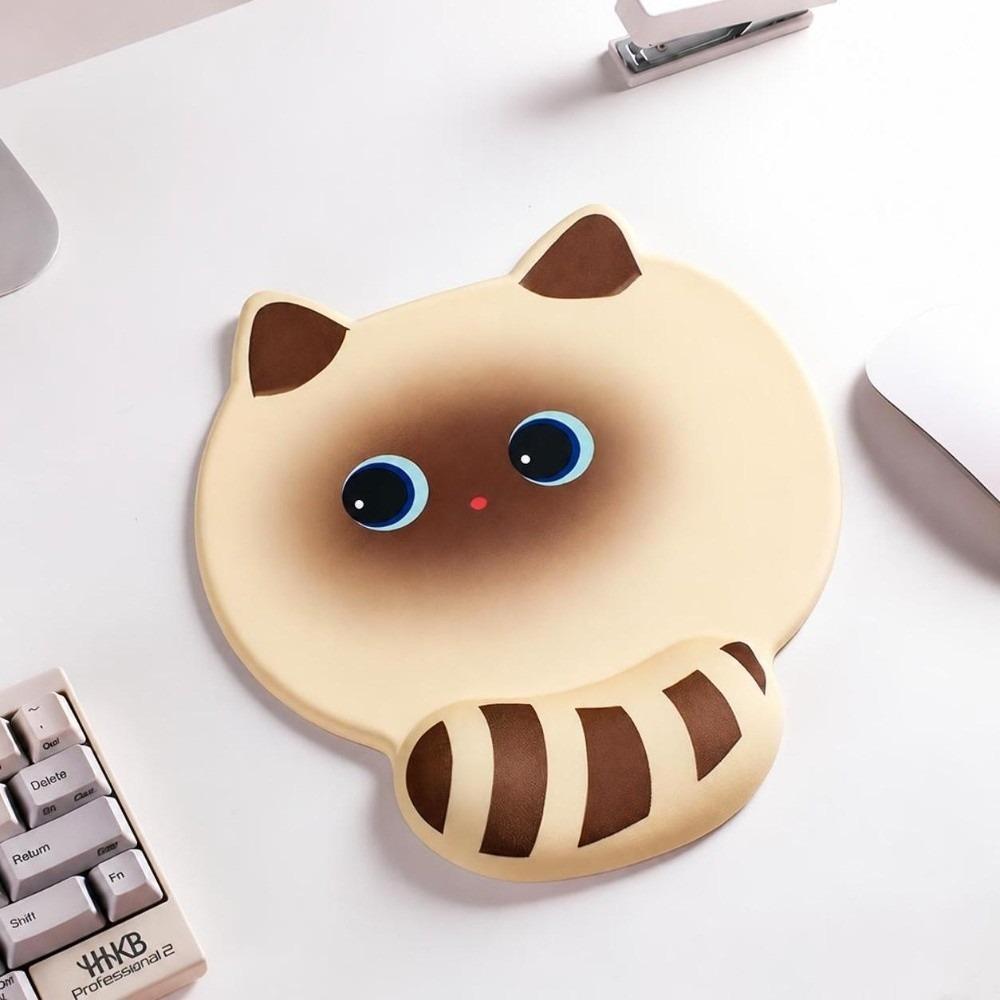 New Cartoon Cat Wrist Rest Mouse Pad Non-Slip Soft Silicone Mouse Pad Rebound Comfortable Ergonomic Desk Mat Gaming