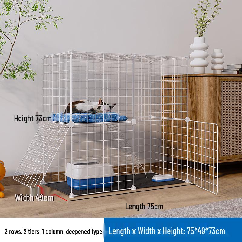 DIY Spacious Indoor Cat Iron Mesh Villa with Litter Box Space