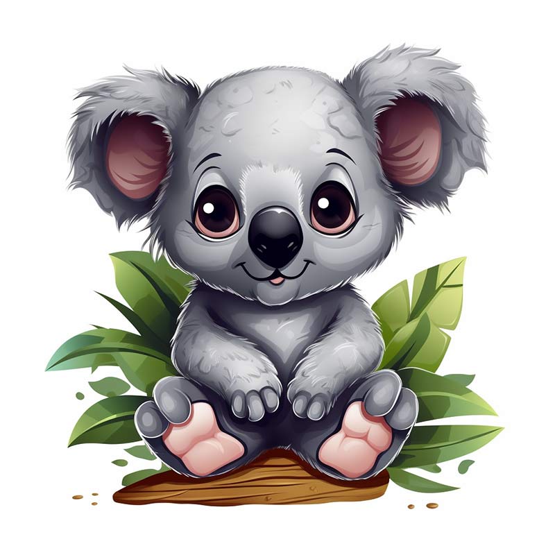 

Cute Koala Animal Wall Sticker Baby Kids Room Decoration Mural Self-adhesive Bedroom Home Wallpaper Nursery Decor Transparent Decals M446 17-15cm Longest Side