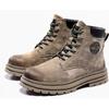 Rhubarb Boots Martin Boots Spring and Autumn Men's Leather Boots 2025 New Heightening Thick-soled Tooling Short Boots