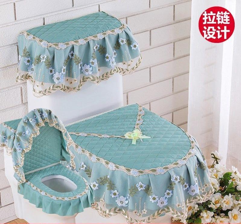 3 buc/set capac pentru scaun de toaletă capac pentru rezervor de apă pentru toaletă huse de praf pernă detașabilă pentru toaletă pânză