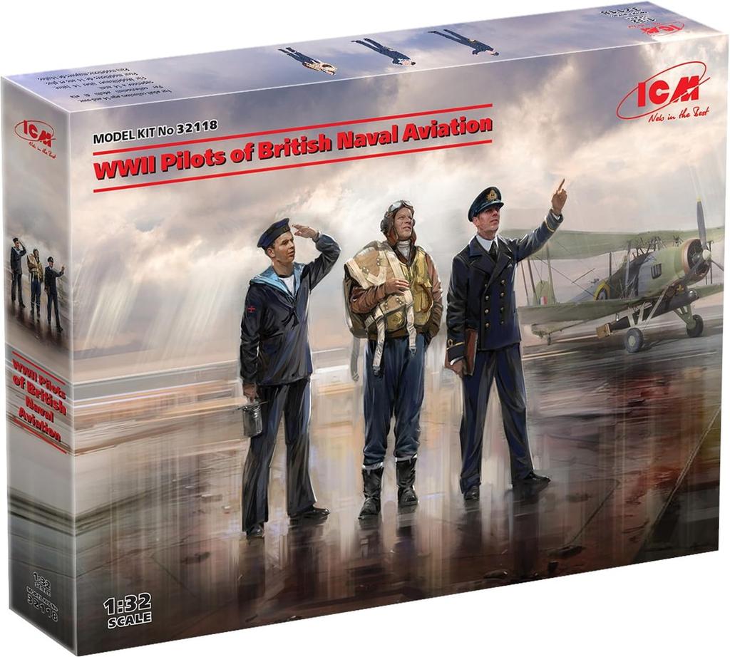 ICM WWII Royal Navy Air Pilot Plastic Model Kit 32118 1/32