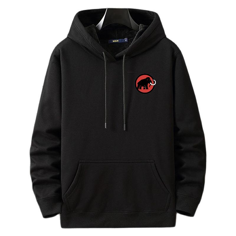 Höst- och vinterfleece-pullover huvtröja med extra tjocklek och lös passform stor storlek L-12XL supermjuk och bekväm passform