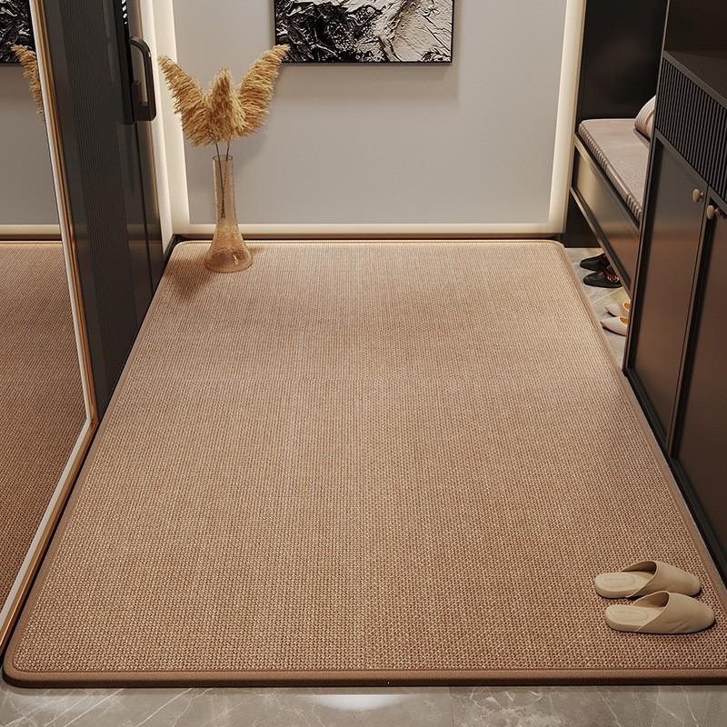 Washable Natural Linen Foldable Entrance Mat - Dirt-Wiping Large Hallway Rug