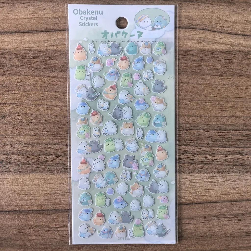 4 Pcs Crystal Epoxy Resin Cute Ghost Stickers Multiple Styles Cartoon Decor for Diaries Laptops BulingBulingStickers Store