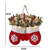 Twinkling Christmas Mitten Wreath  Front Door Artificial Garland  Window Door Gate Decoration Door Sign Xmas Party Decoration
