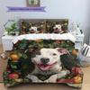 Happy Pitbull Pattern Bedding Home Decoration Birthday Gift (1 * duvet cover + 2 * pillowcase, without core)
