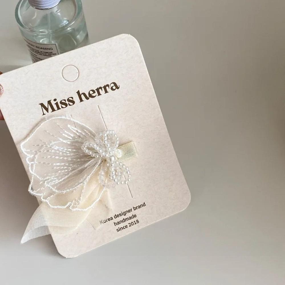 Fairy White Pink Mesh Flower Hair Clip for Kid Princess Side Bangs Stray Hair Pin for Toddler Girl Birthday Performance Headwear