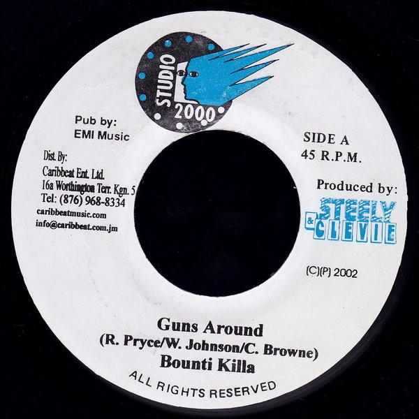 7inch Record BOUNTY KILLER - Guns Around NONE Studio 2000 2002 Jamaica Reggae, Ska & Dub Used