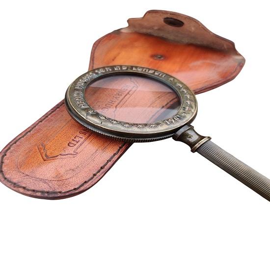 Klassische Handlupe aus Messing  Elegantes antikes Design, ideal für Bücher, Handarbeiten  Dekoration