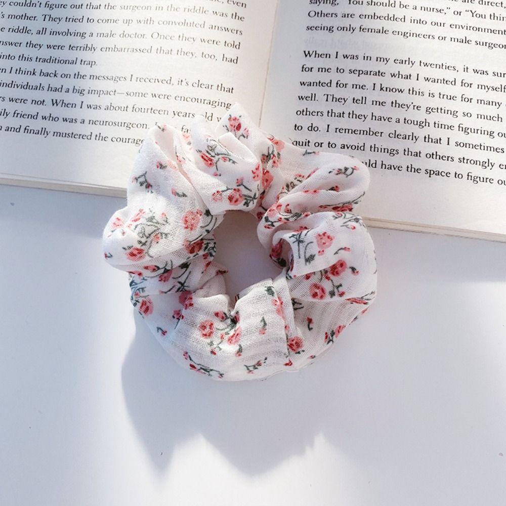 Cotton Floral Scrunchies Rubber Hair Accessories Fashion Elastic Hair Rubber Band