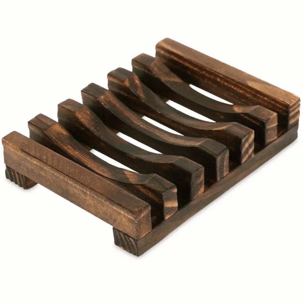 Natural Wood Wooden Soap Dish Tray Mildew Resistant Soap Box Storage Rack  Bathroom Shower