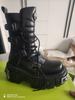 Retro Spanish Motorcycle  All-Match Platform Bootie Men's and Women's Same Heavy Metal Punk Boots