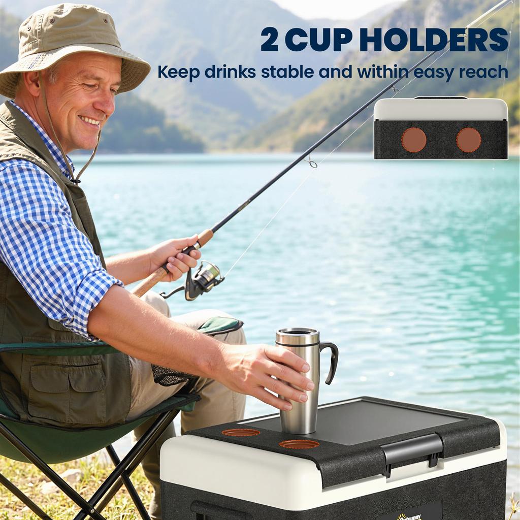 50L Portable Car Refrigerator - Grey and Black