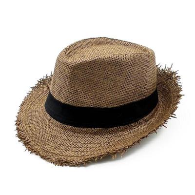 Lässiger Sonnenschutz Sonnenhut Stroh Cowboy Strohhut Breiter Rand Jazzhut Herren